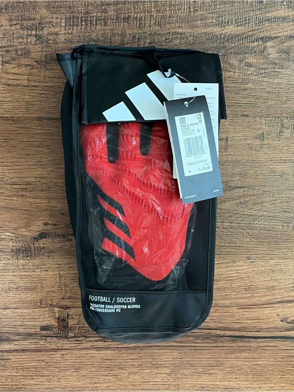 Adidas Predator GL Pro Goalkeeper Gloves ‘Red Black’ (size 9.5)